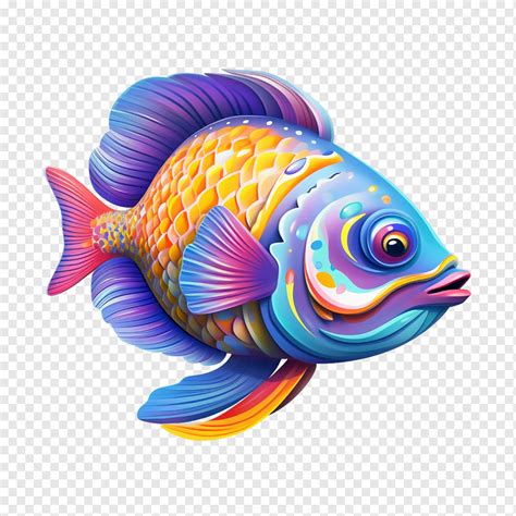 Color fish png images .